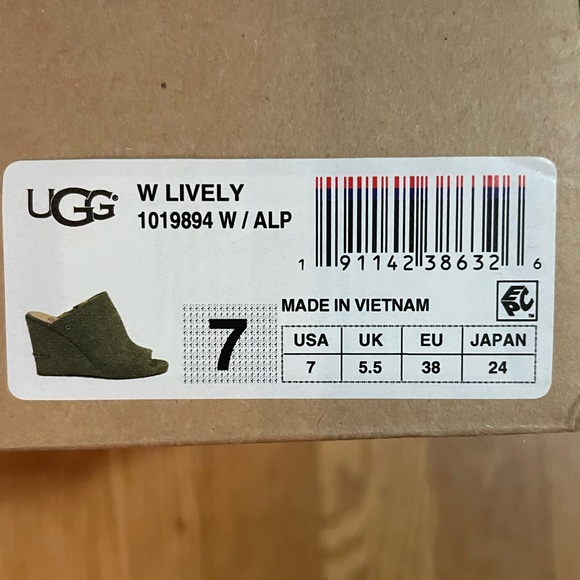 UGG Antilope Lively Suede Wedge high heels slip ons Size 7 3.5 inches high - Picture 9 of 10